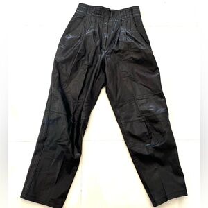 Toff's Black Leather High Waisted Tapered Moto Gothcore Bikercore Pants